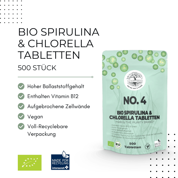 Bio Spirulina Chlorella Tabletten mit USP